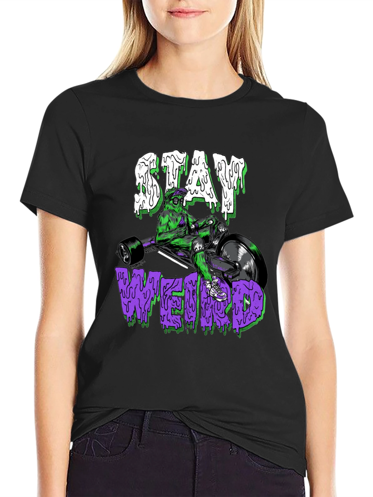 Stay Weird Graphic Tee - Unique Trike Design