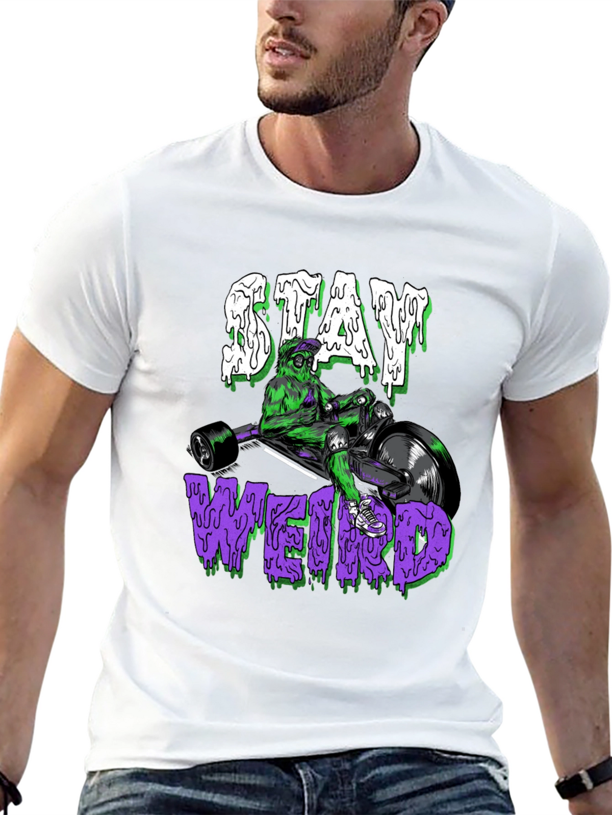 Stay Weird Graphic Tee - Unique Trike Design