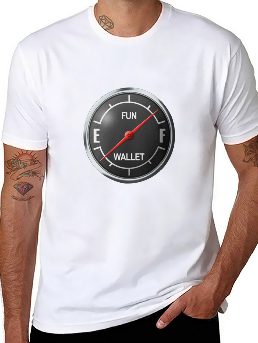 Fun Wallet Gauge Graphic Tee - Black