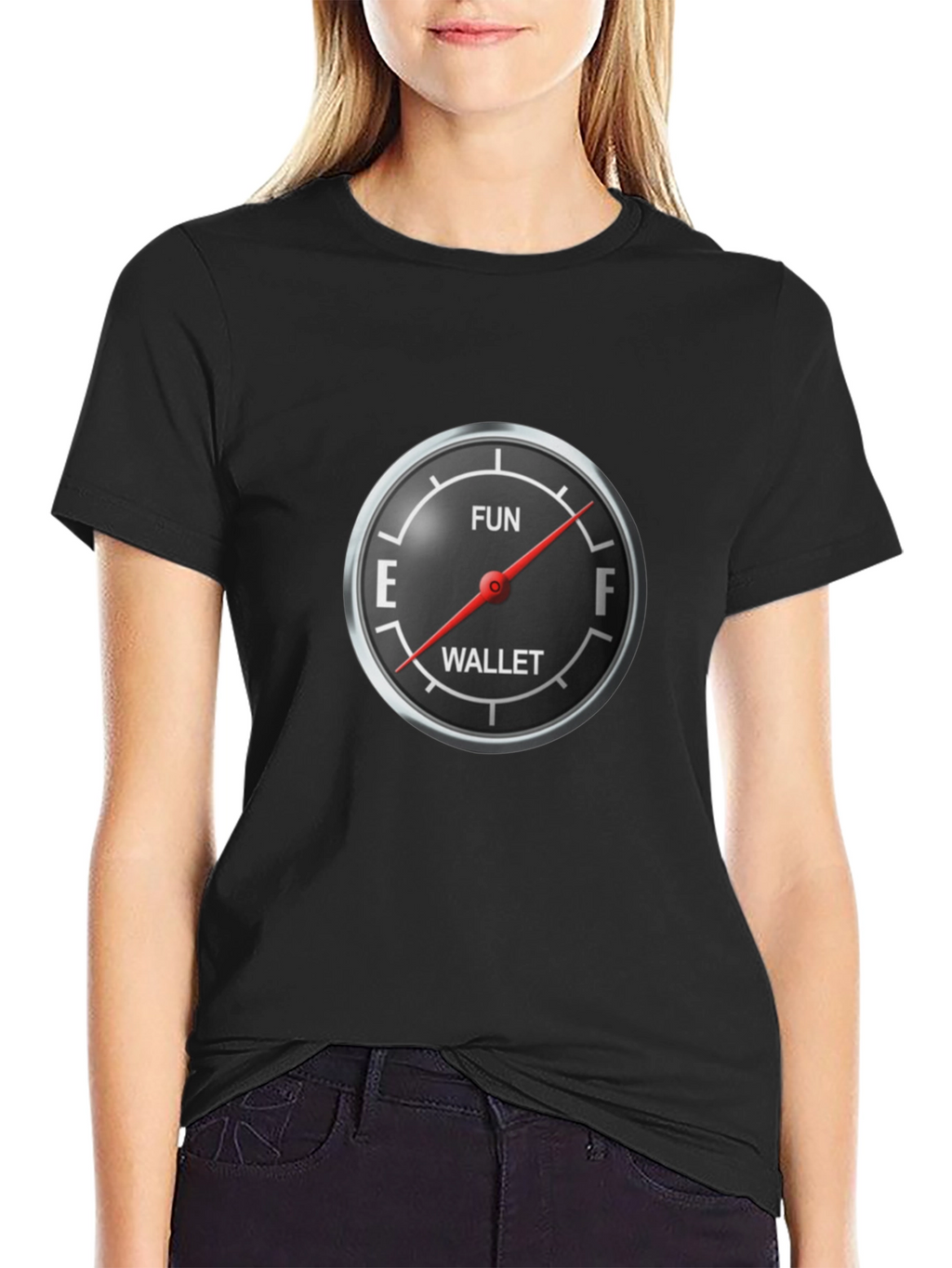 Fun Wallet Gauge Graphic Tee - Black