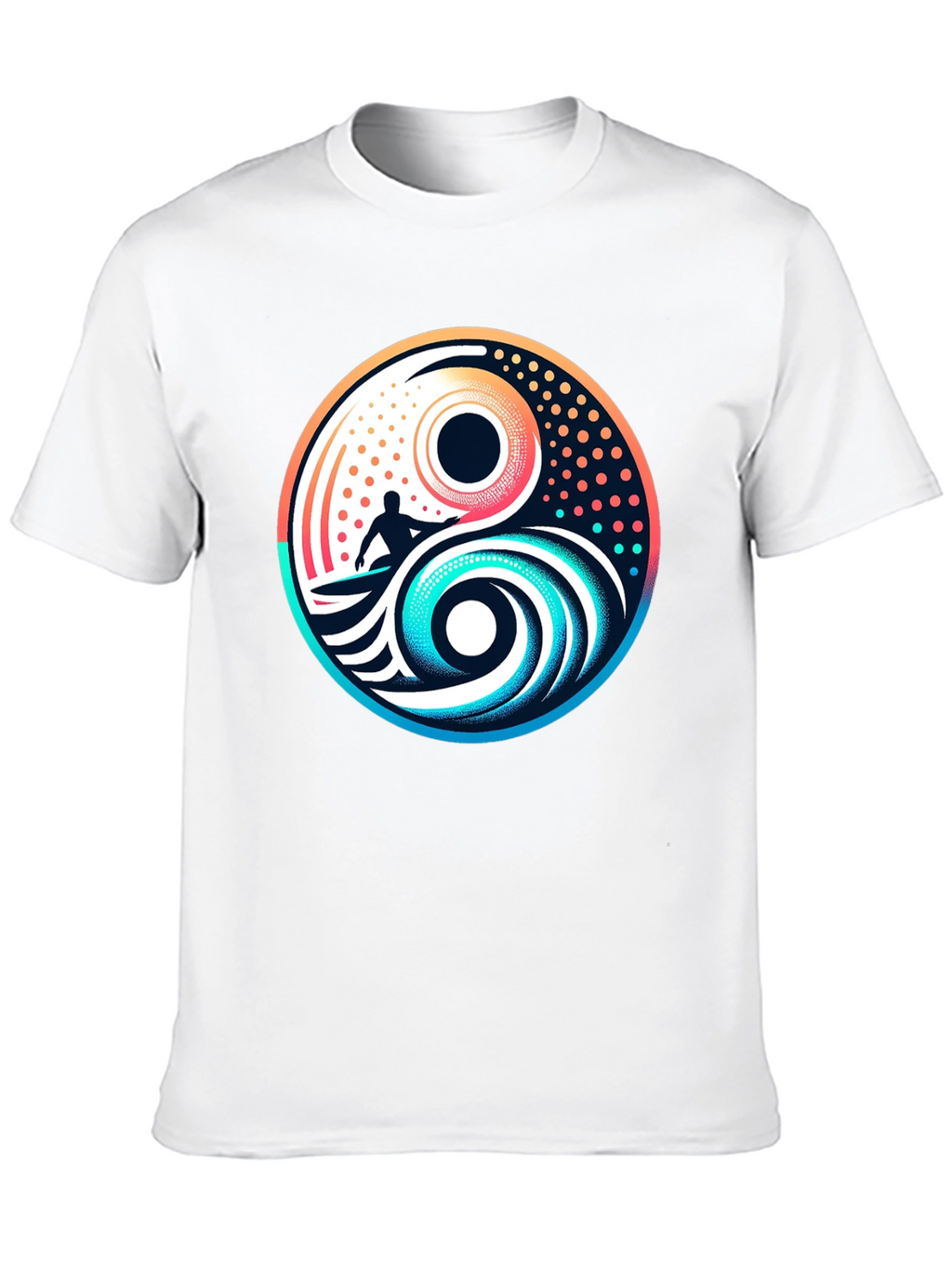 Yin Yang Surfer Graphic Tee - Stylish Black T-Shirt