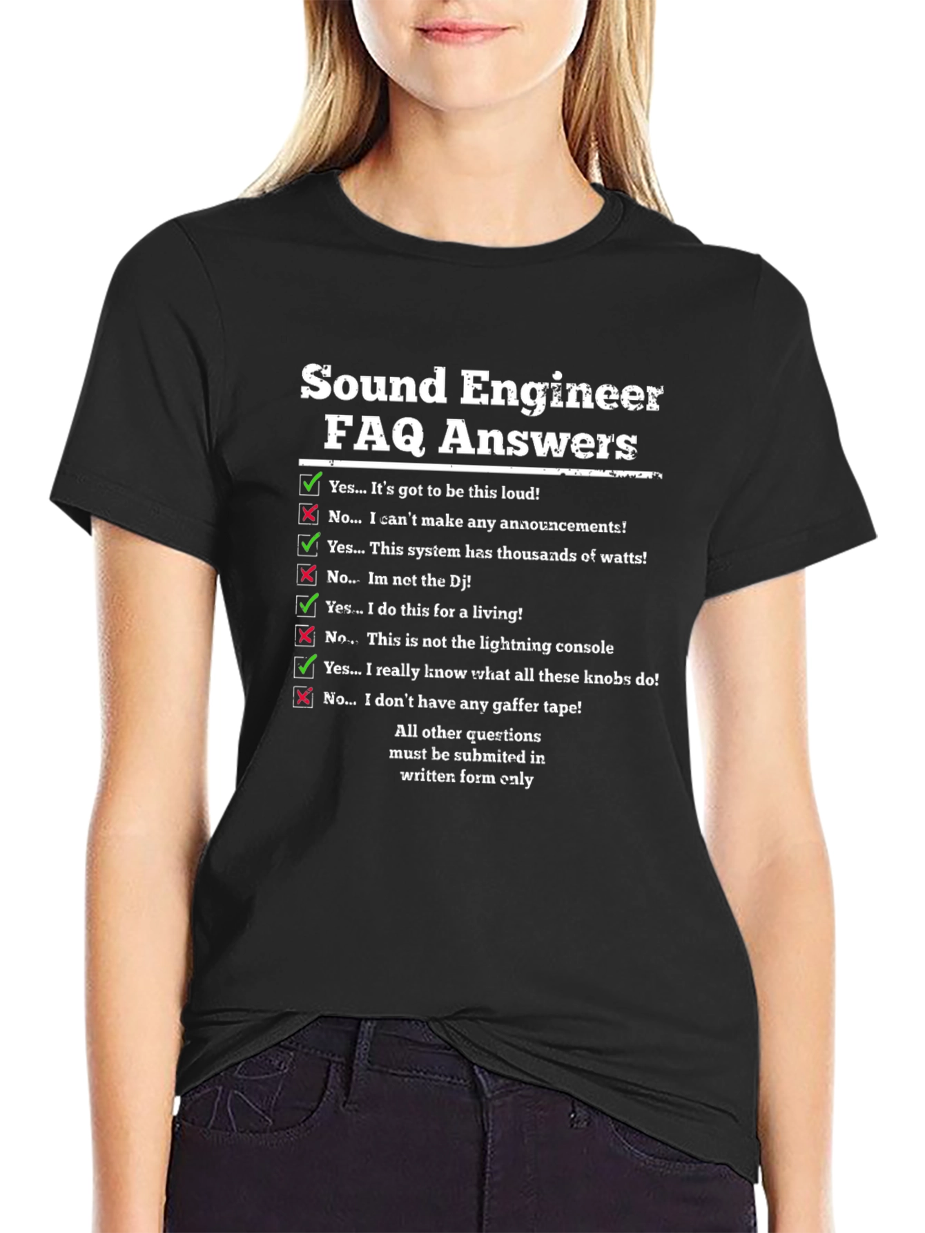Sound Engineer FAQ T-Shirt Funny Audio Tech Gift
