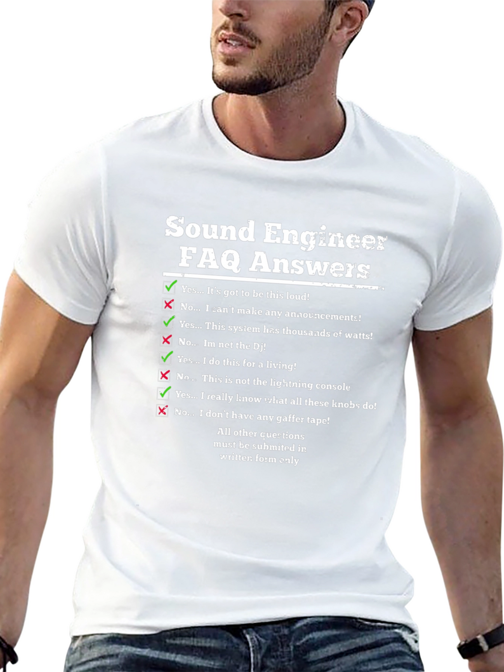Sound Engineer FAQ T-Shirt Funny Audio Tech Gift