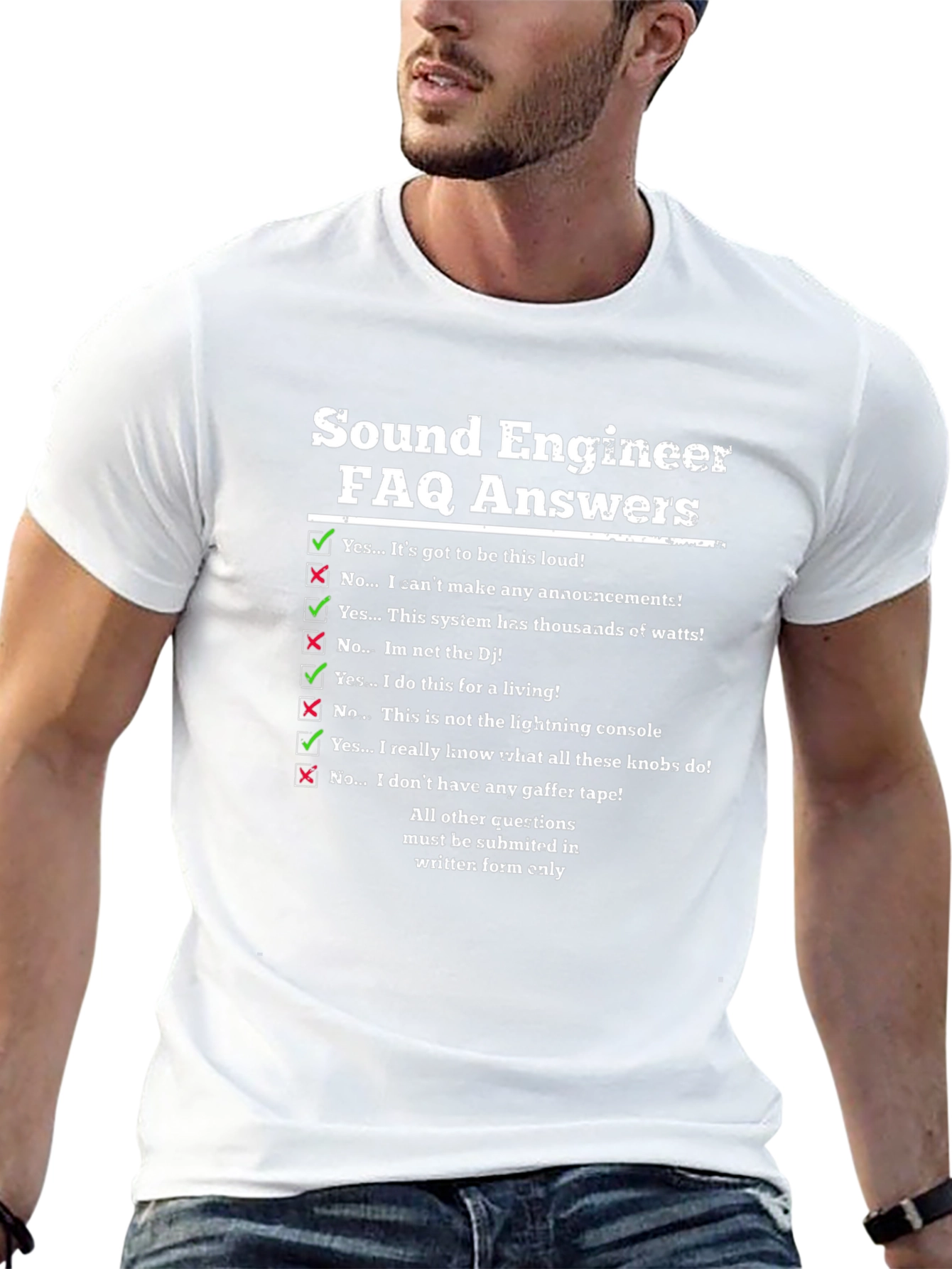 Sound Engineer FAQ T-Shirt Funny Audio Tech Gift