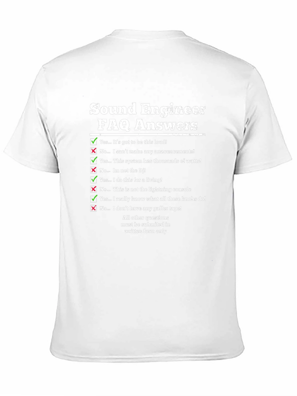 Sound Engineer FAQ T-Shirt Funny Audio Tech Gift