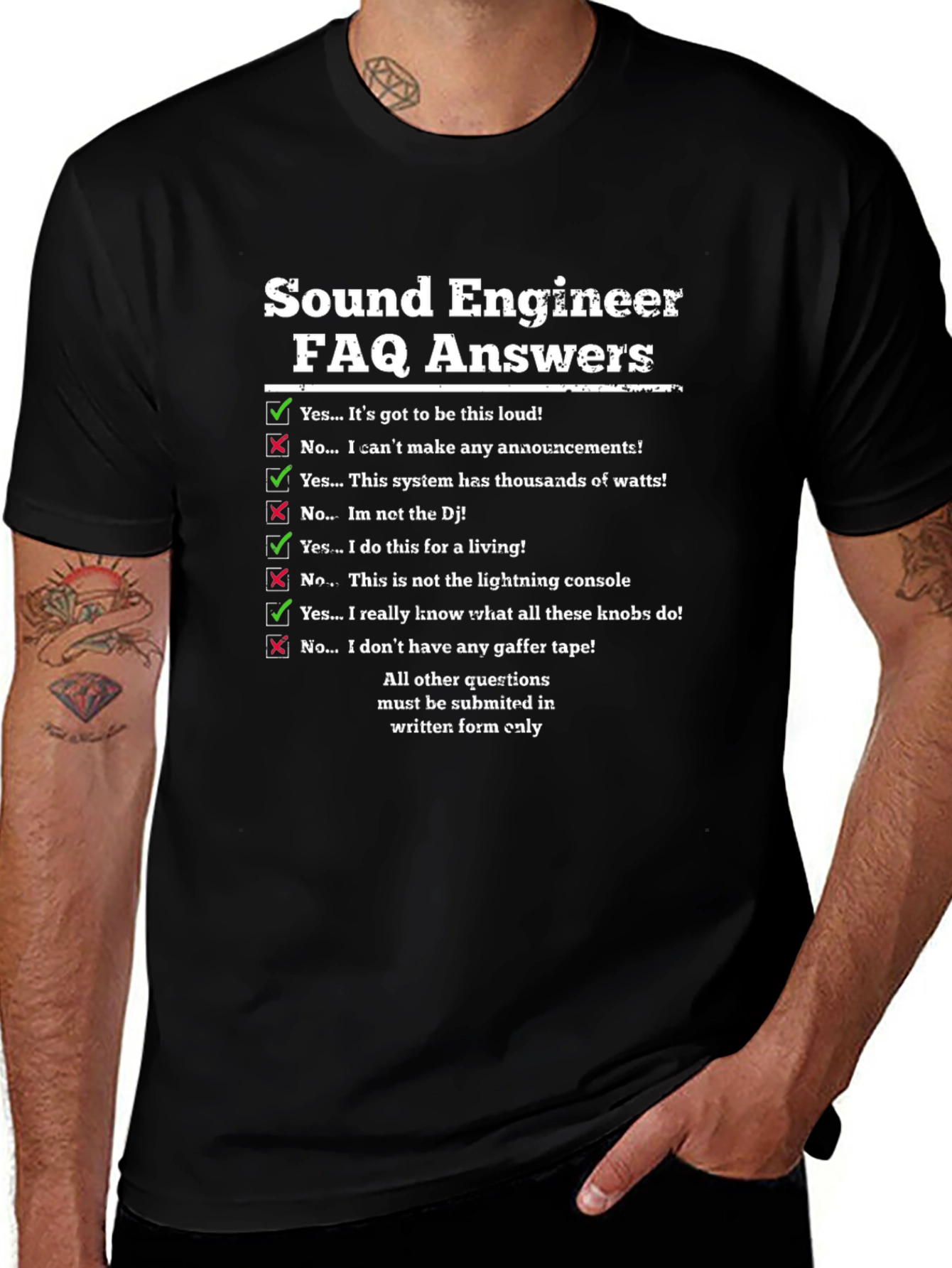 Sound Engineer FAQ T-Shirt Funny Audio Tech Gift
