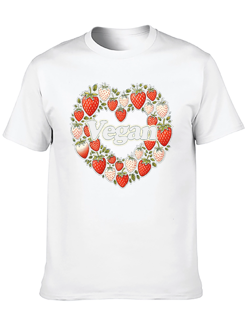 Vegan Strawberry Heart T-Shirt