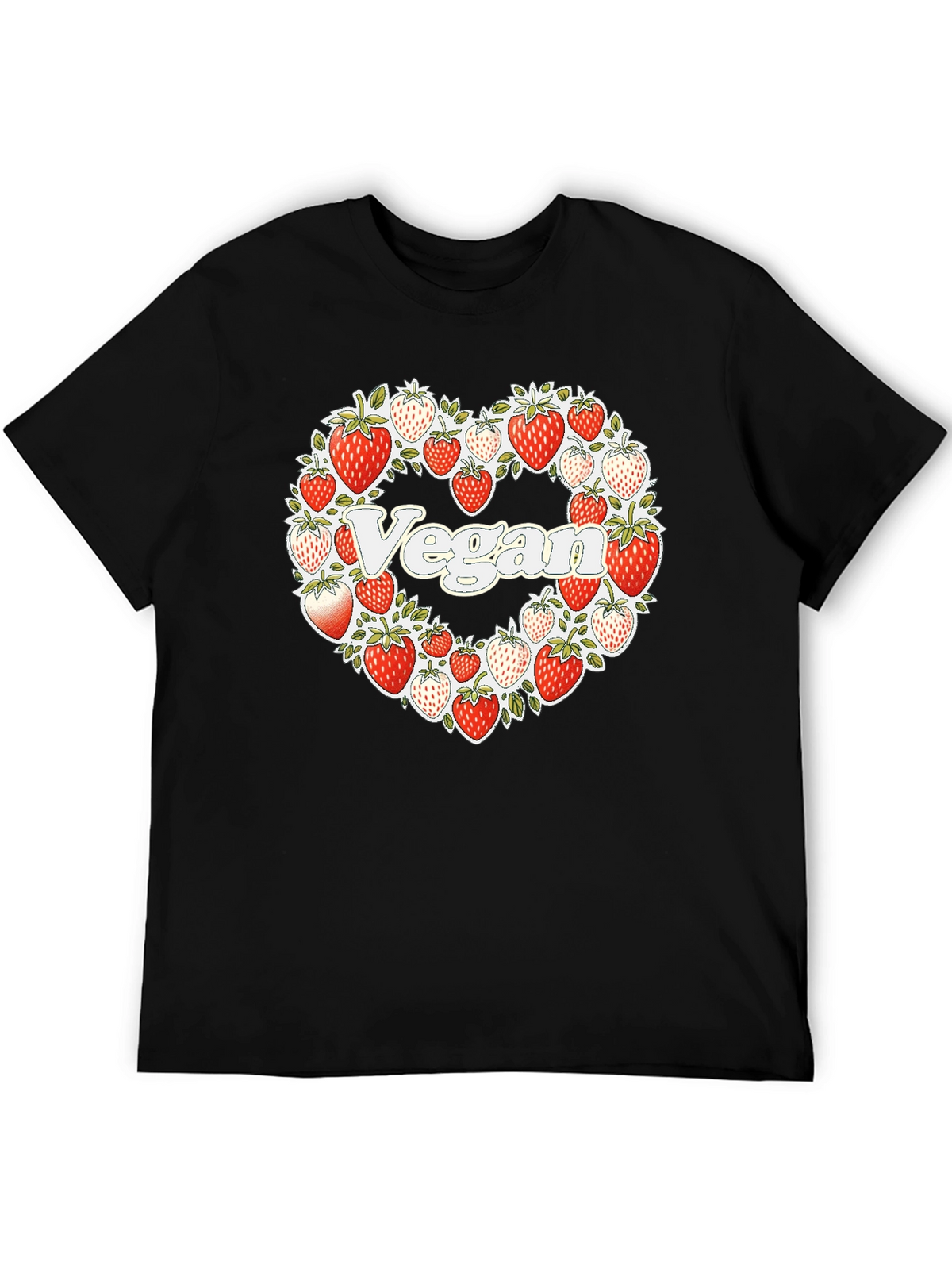 Vegan Strawberry Heart T-Shirt