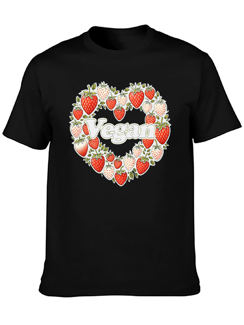 Vegan Strawberry Heart T-Shirt