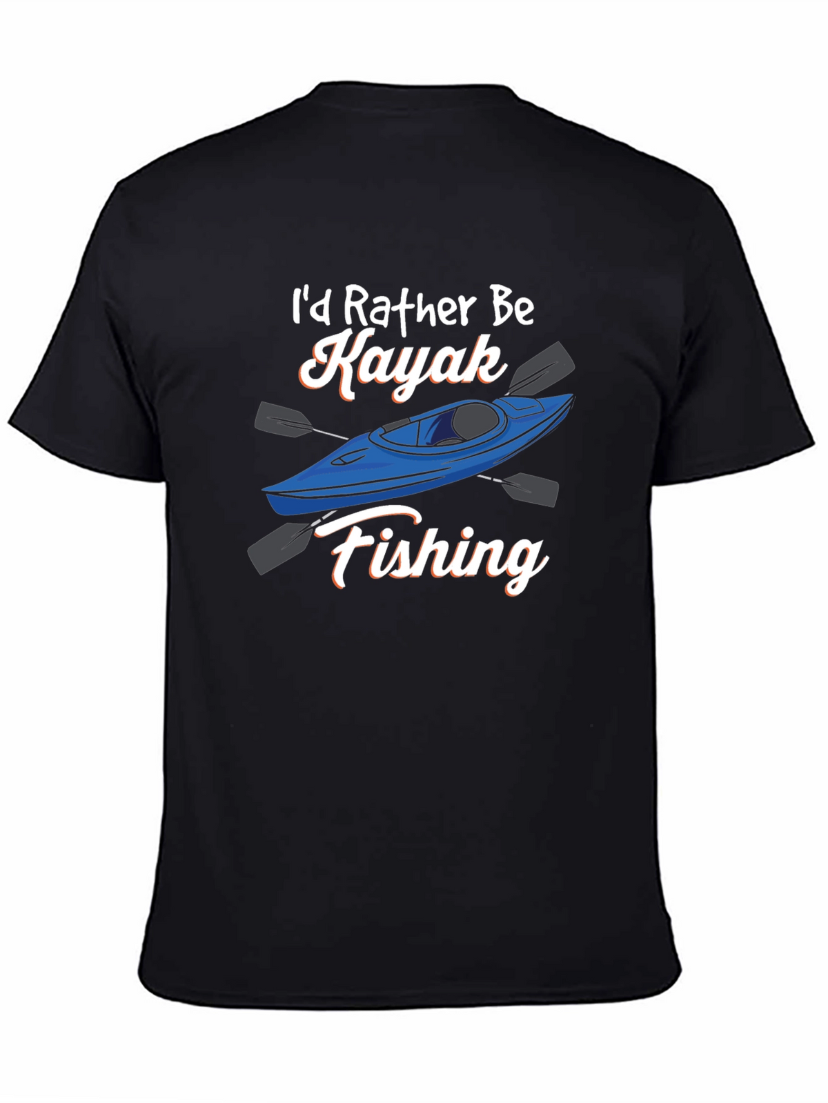 Kayak Fishing Graphic Tee - Black