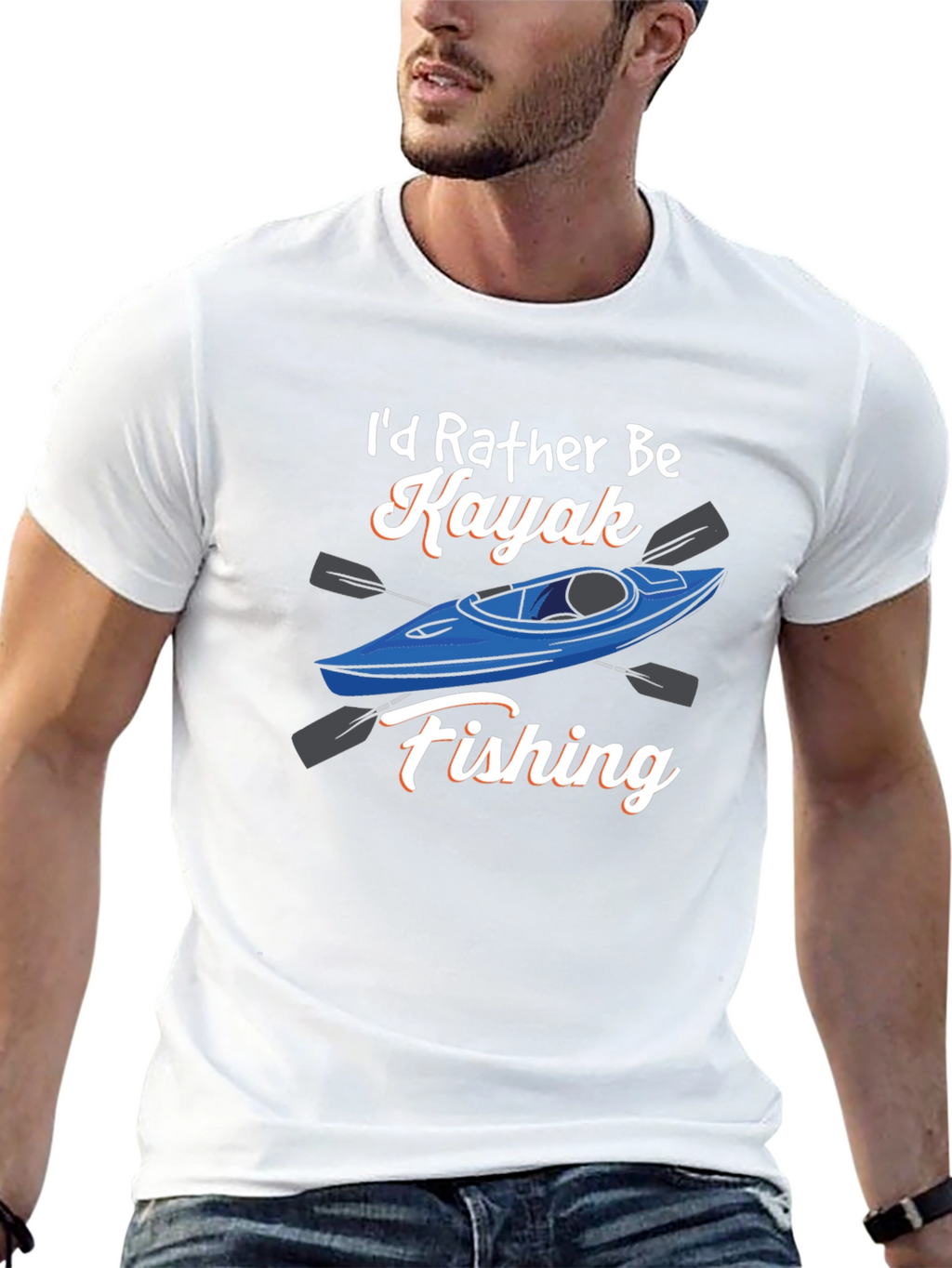 Kayak Fishing Graphic Tee - Black