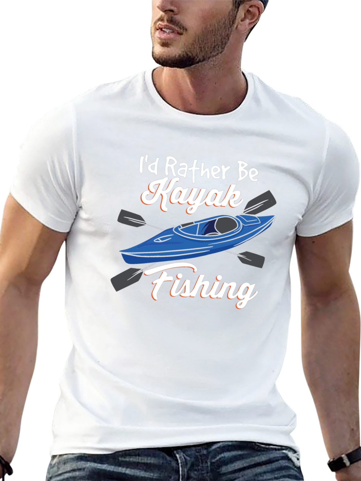 Kayak Fishing Graphic Tee - Black