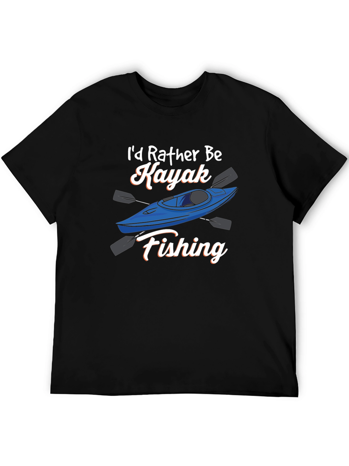 Kayak Fishing Graphic Tee - Black