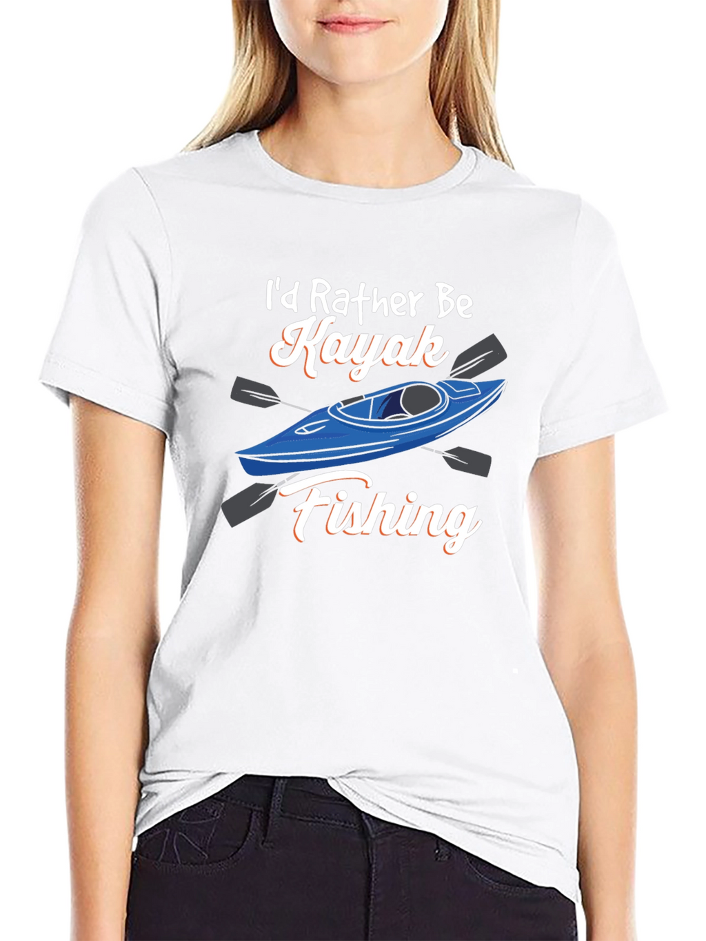 Kayak Fishing Graphic Tee - Black