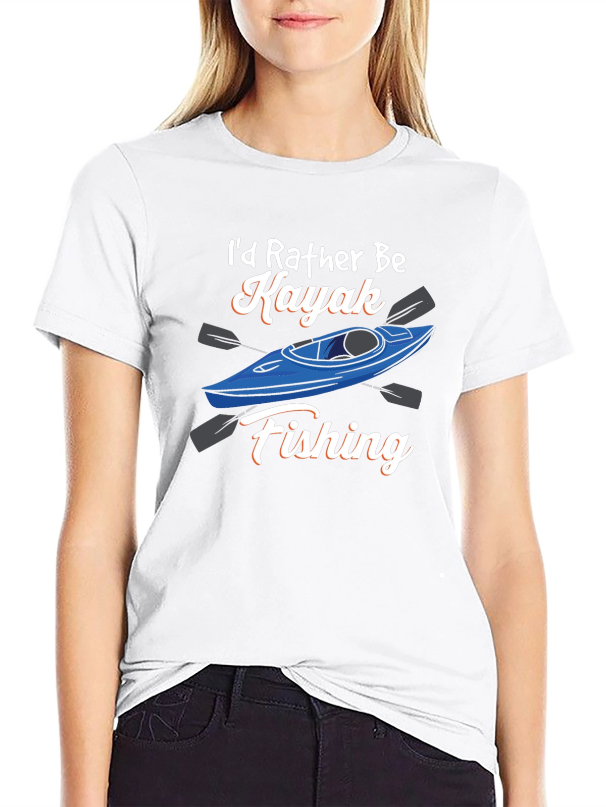 Kayak Fishing Graphic Tee - Black