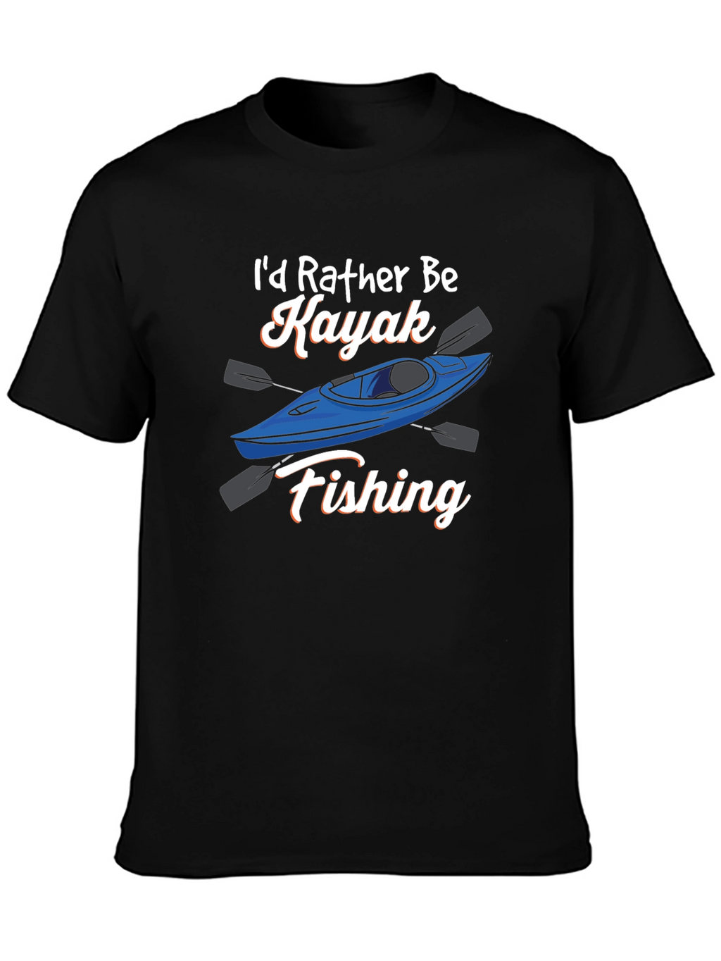 Kayak Fishing Graphic Tee - Black