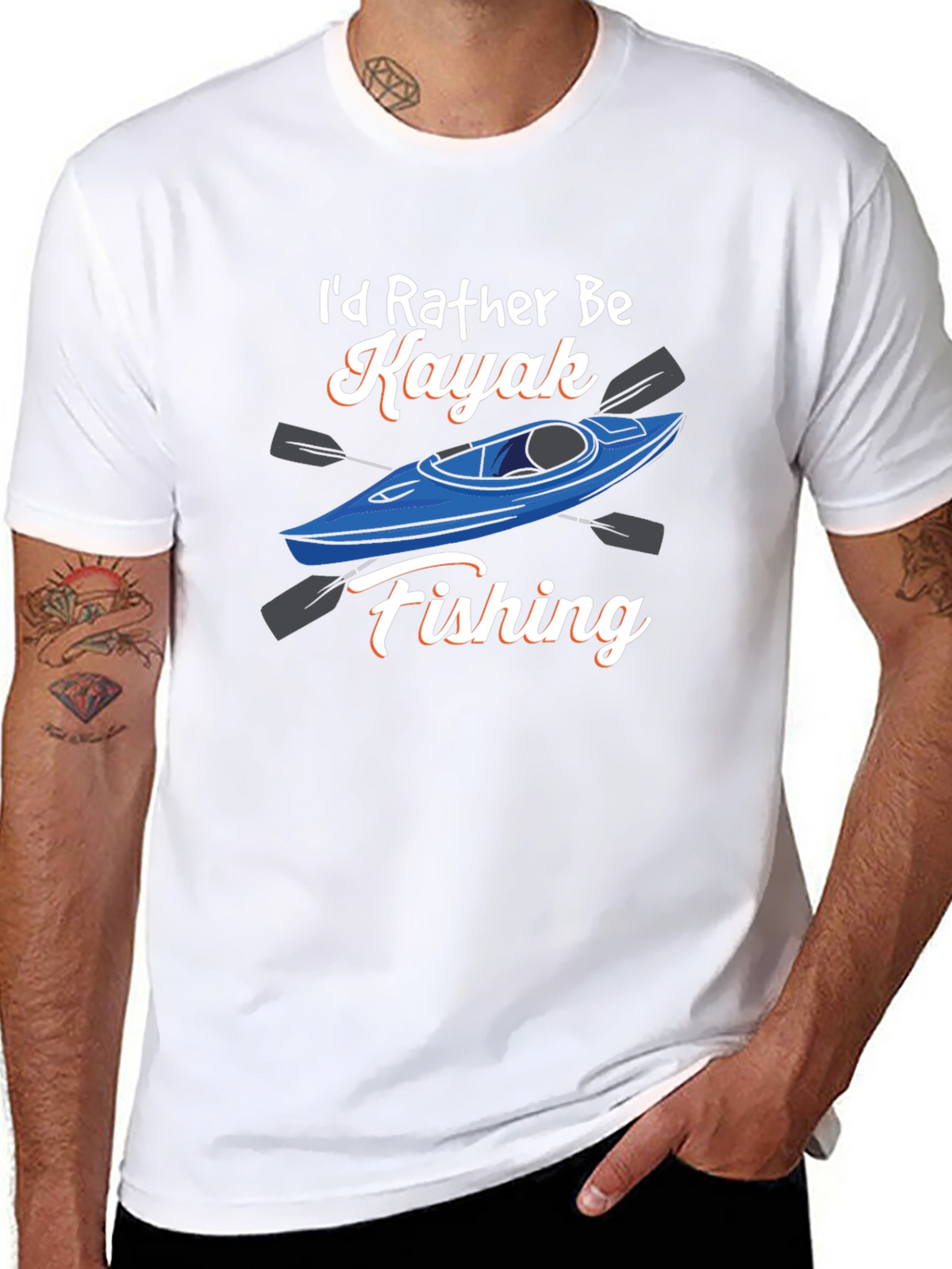 Kayak Fishing Graphic Tee - Black