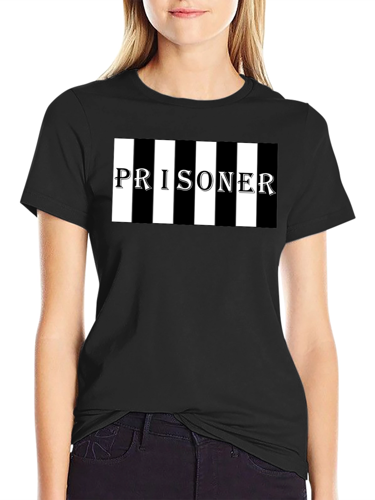 Prisoner Striped Graphic T-Shirt