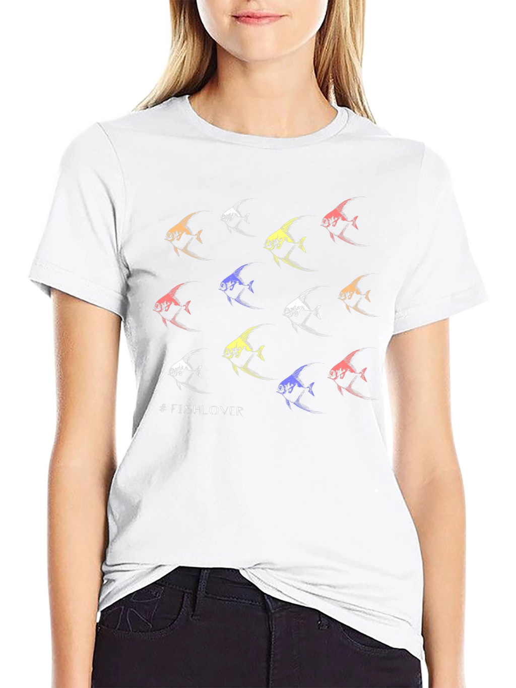 Angelfish Pattern T-Shirt - #FISHLOVER