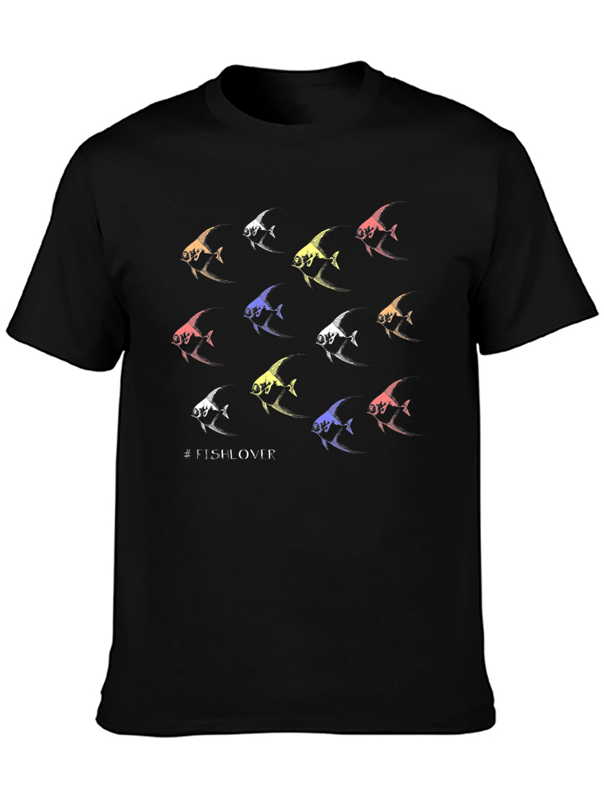 Angelfish Pattern T-Shirt - #FISHLOVER
