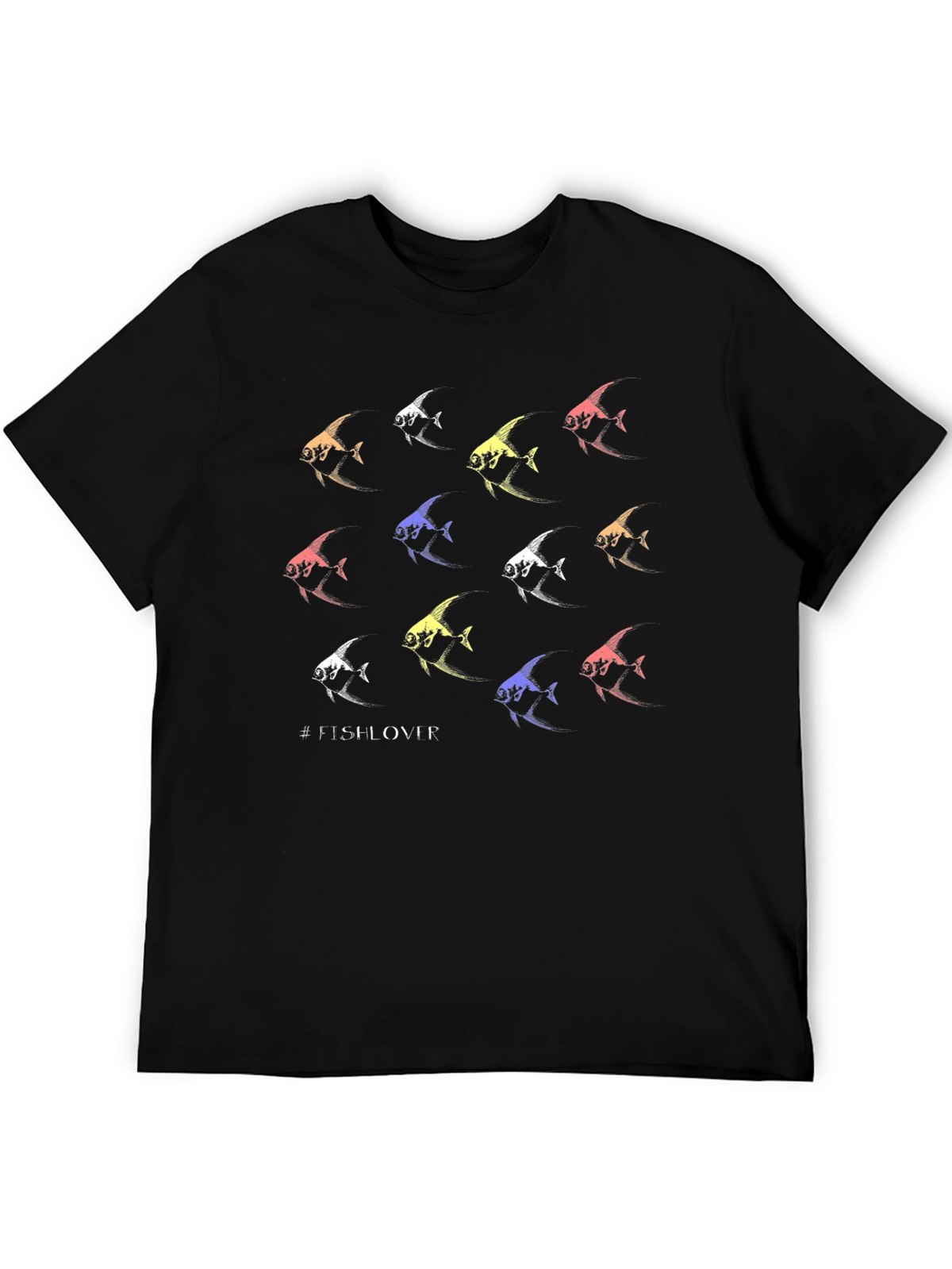 Angelfish Pattern T-Shirt - #FISHLOVER