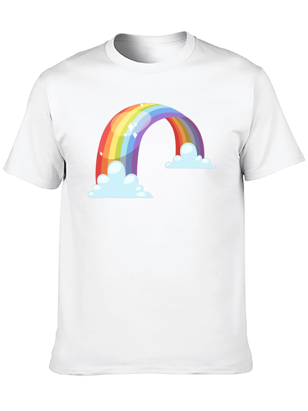 Rainbow Cloud Graphic Tee - Black Cotton Blend