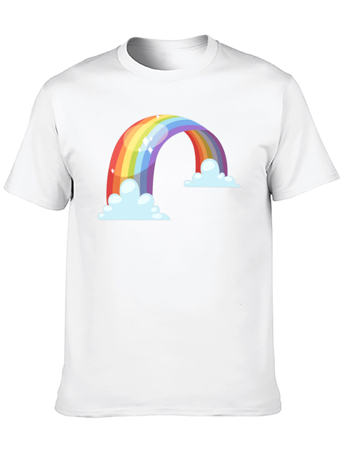 Rainbow Cloud Graphic Tee - Black Cotton Blend