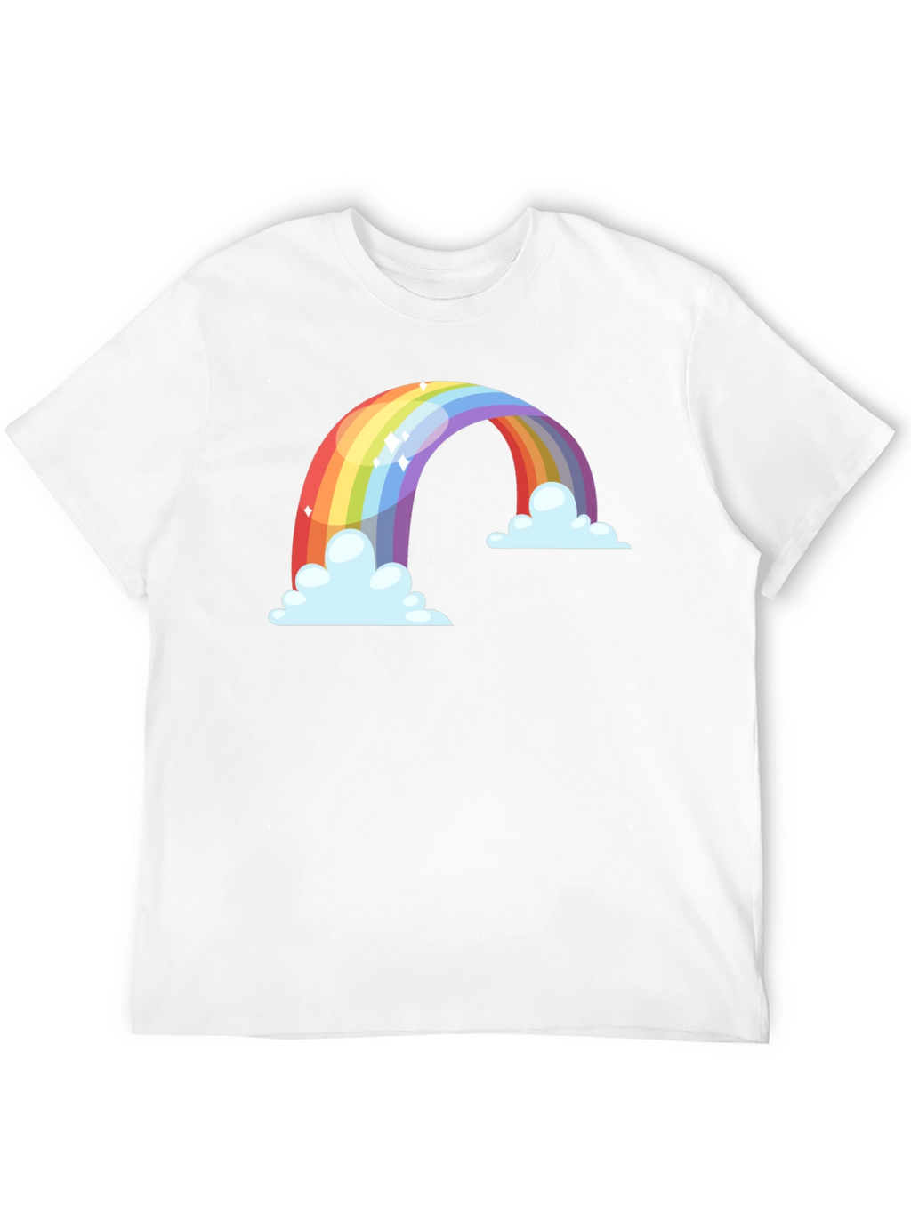 Rainbow Cloud Graphic Tee - Black Cotton Blend