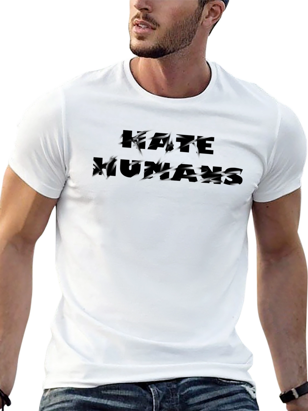 KATE HUMANS Black Graphic Tee - Stylish & Unique