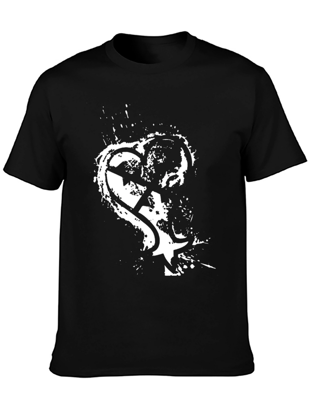 Edgy Graphic Tee - Broken Heart Star