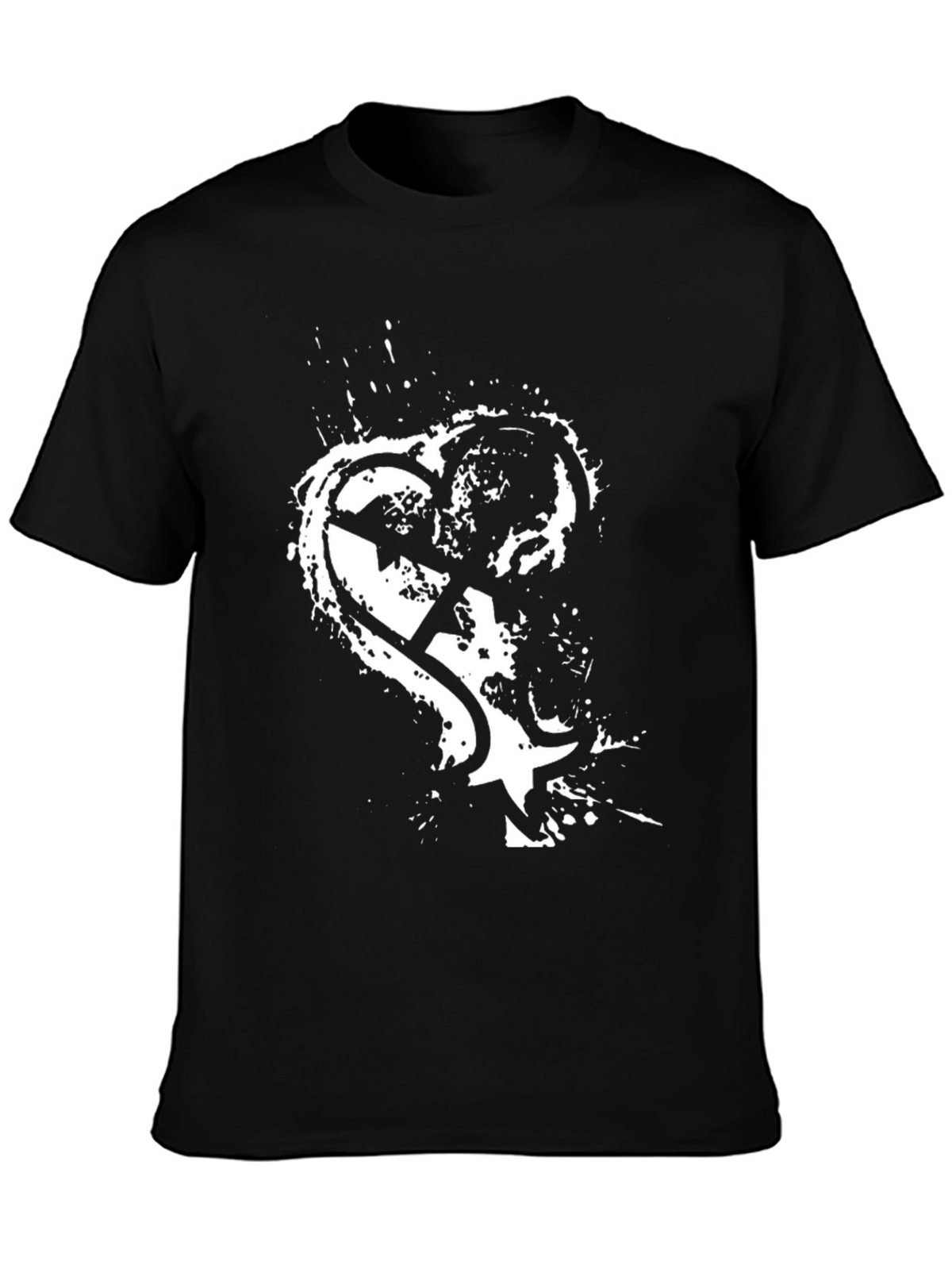 Edgy Graphic Tee - Broken Heart Star