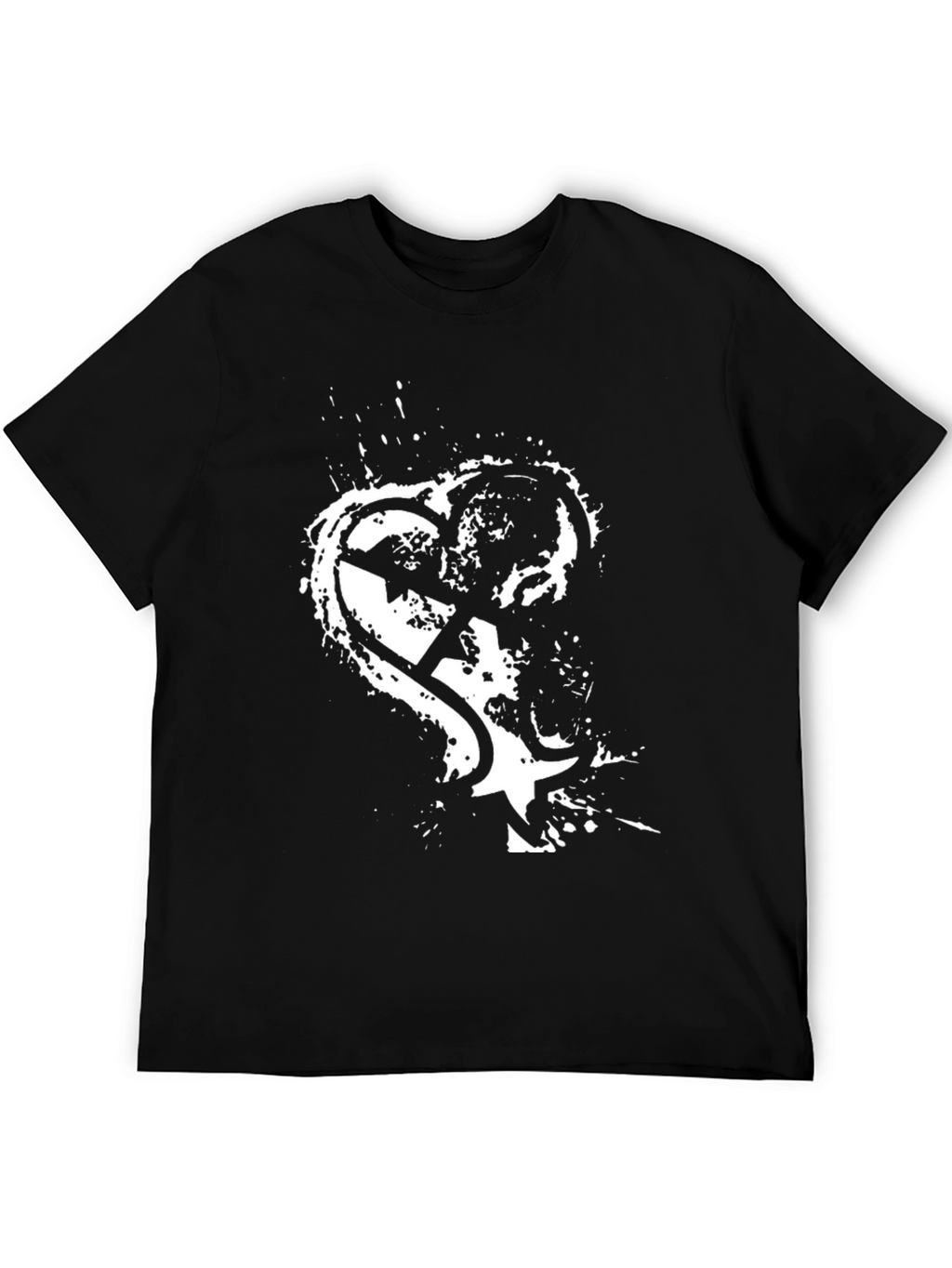 Edgy Graphic Tee - Broken Heart Star