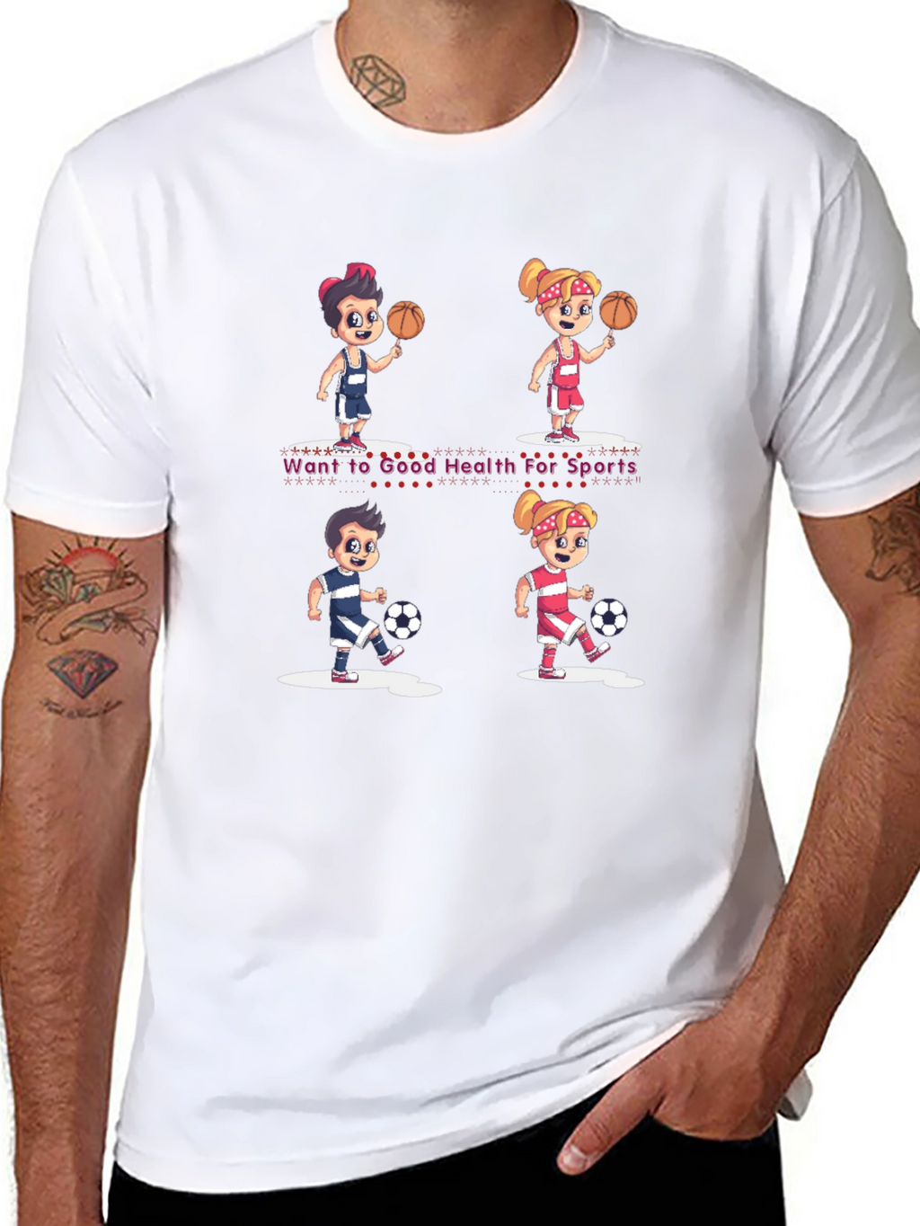 Sports Themed Graphic T-Shirt - Good Health