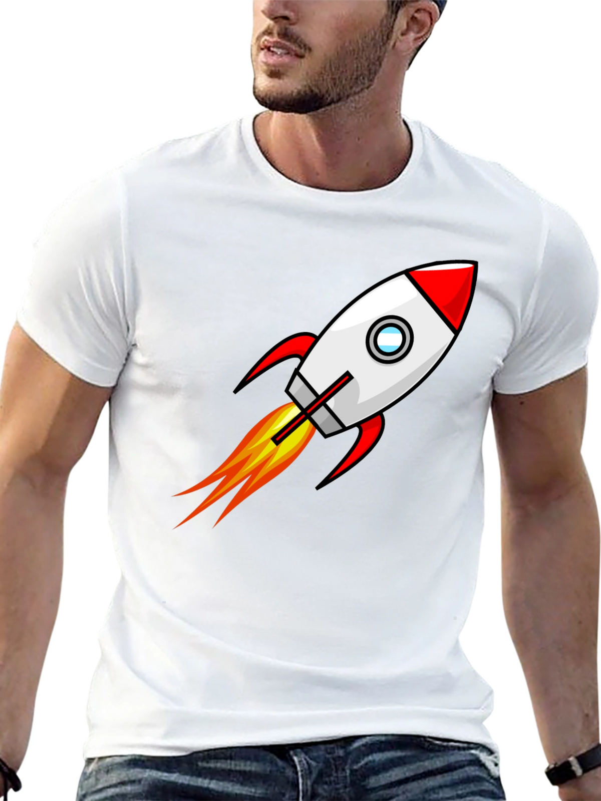 Rocket Launch Graphic T-Shirt - Blast Off in Style!