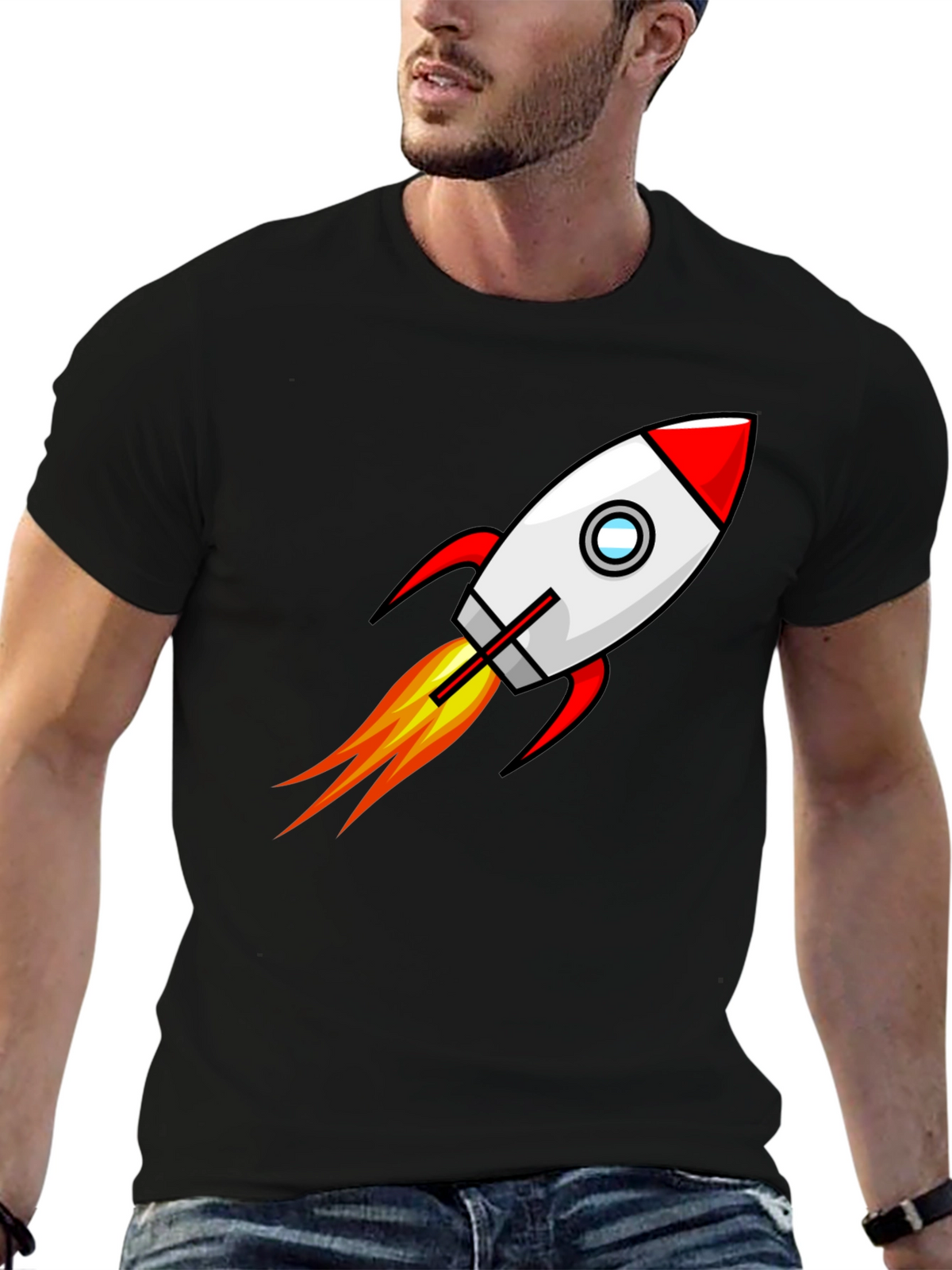 Rocket Launch Graphic T-Shirt - Blast Off in Style!