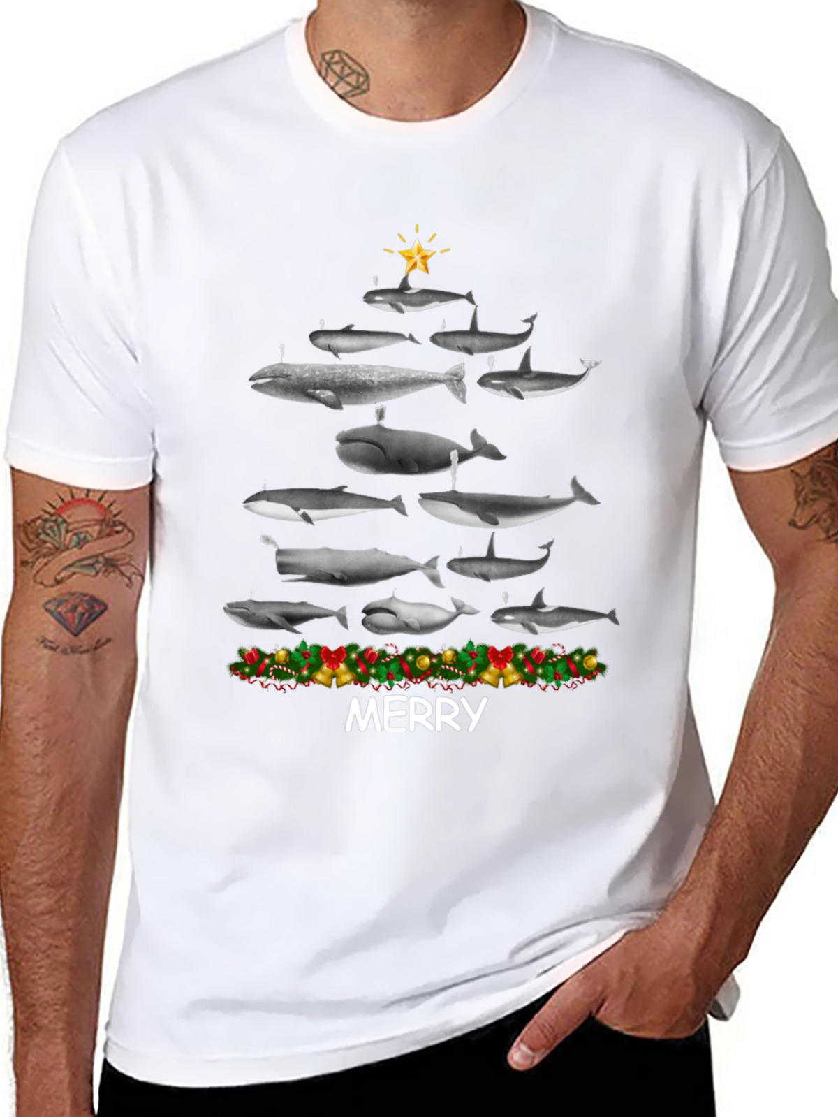 Whale Christmas Tree T-Shirt - Merry Christmas