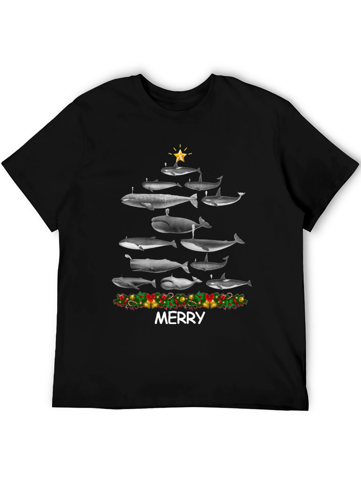 Whale Christmas Tree T-Shirt - Merry Christmas