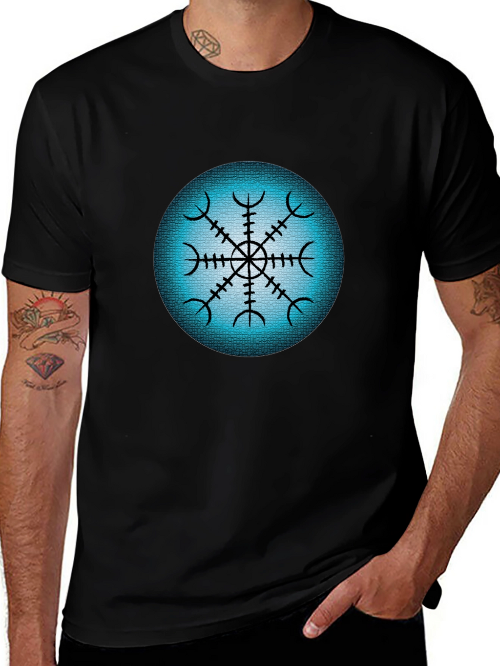 Vegvisir Compass T-Shirt - Viking Nordic Symbol Tee