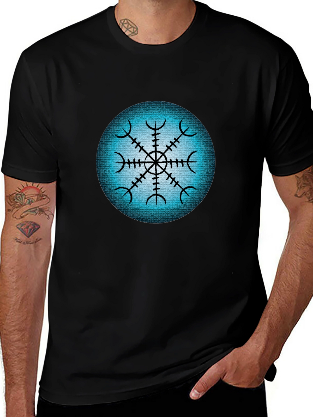 Vegvisir Compass T-Shirt - Viking Nordic Symbol Tee