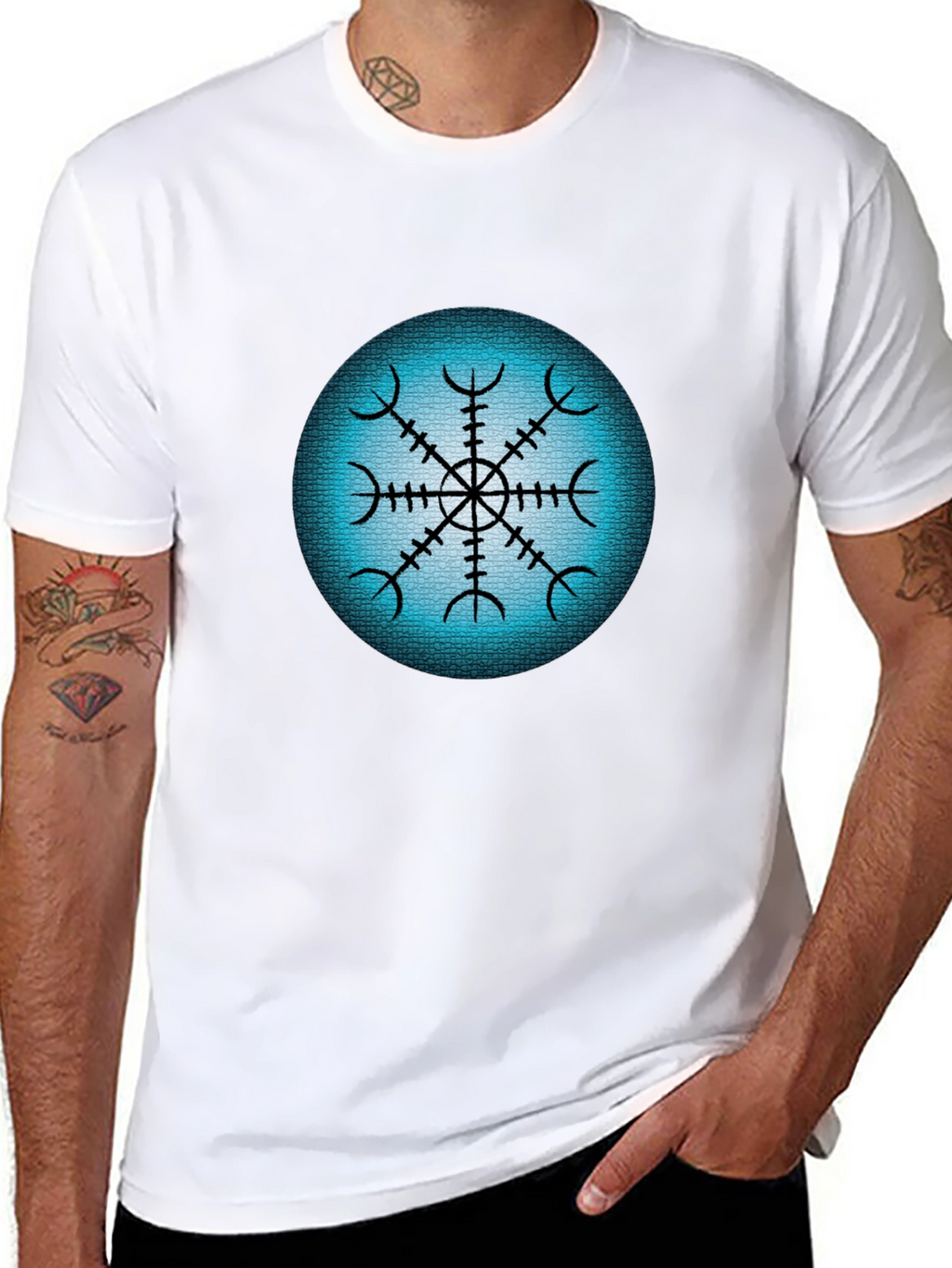 Vegvisir Compass T-Shirt - Viking Nordic Symbol Tee