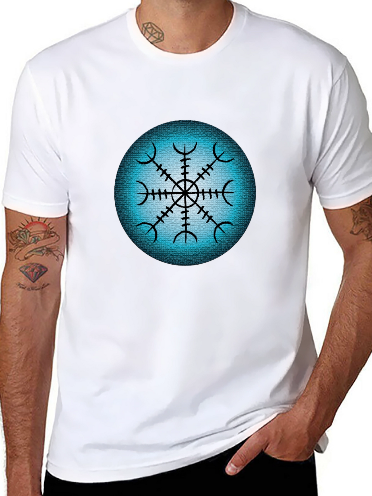 Vegvisir Compass T-Shirt - Viking Nordic Symbol Tee