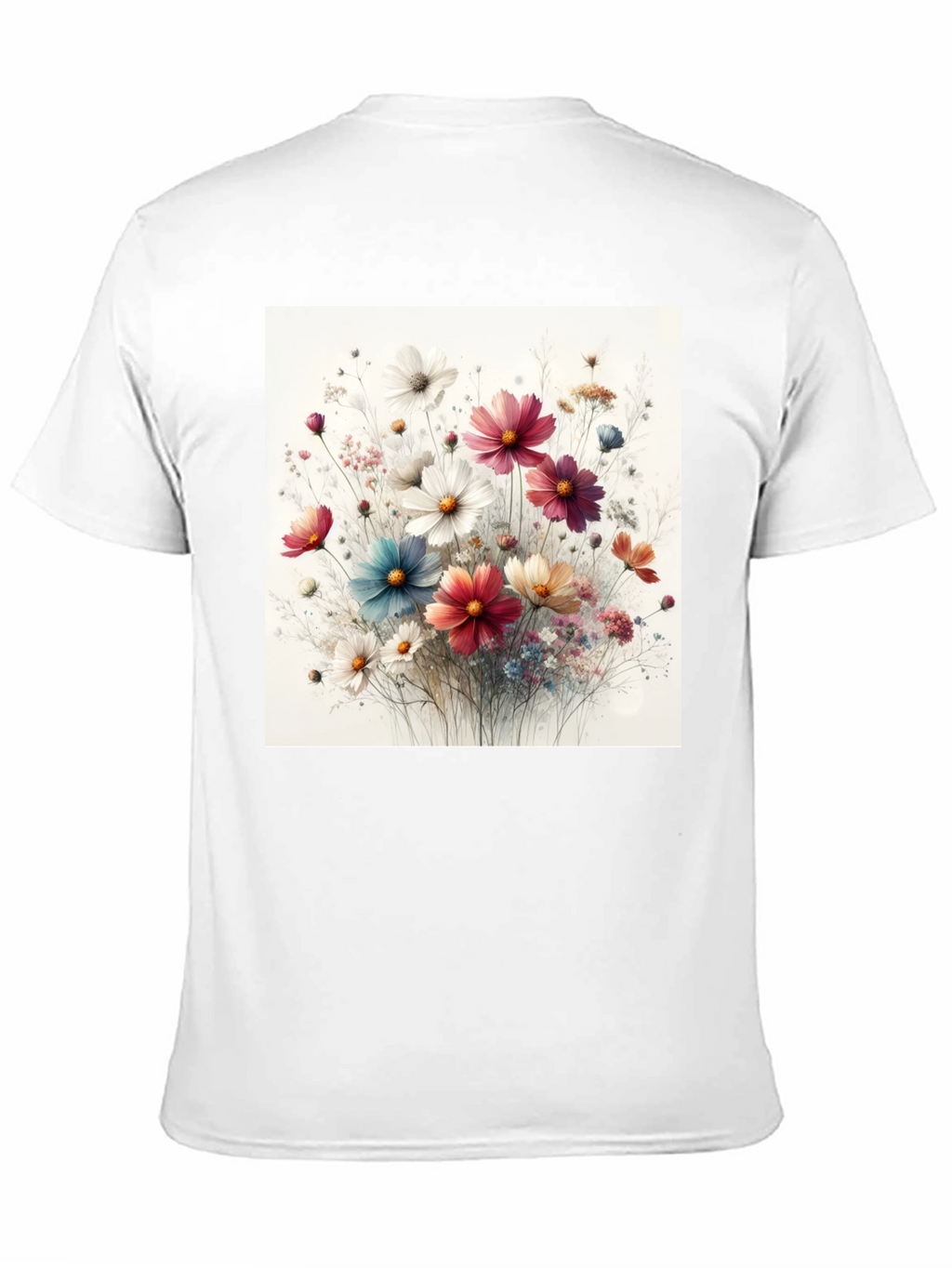 Floral Print Black T-Shirt for Men