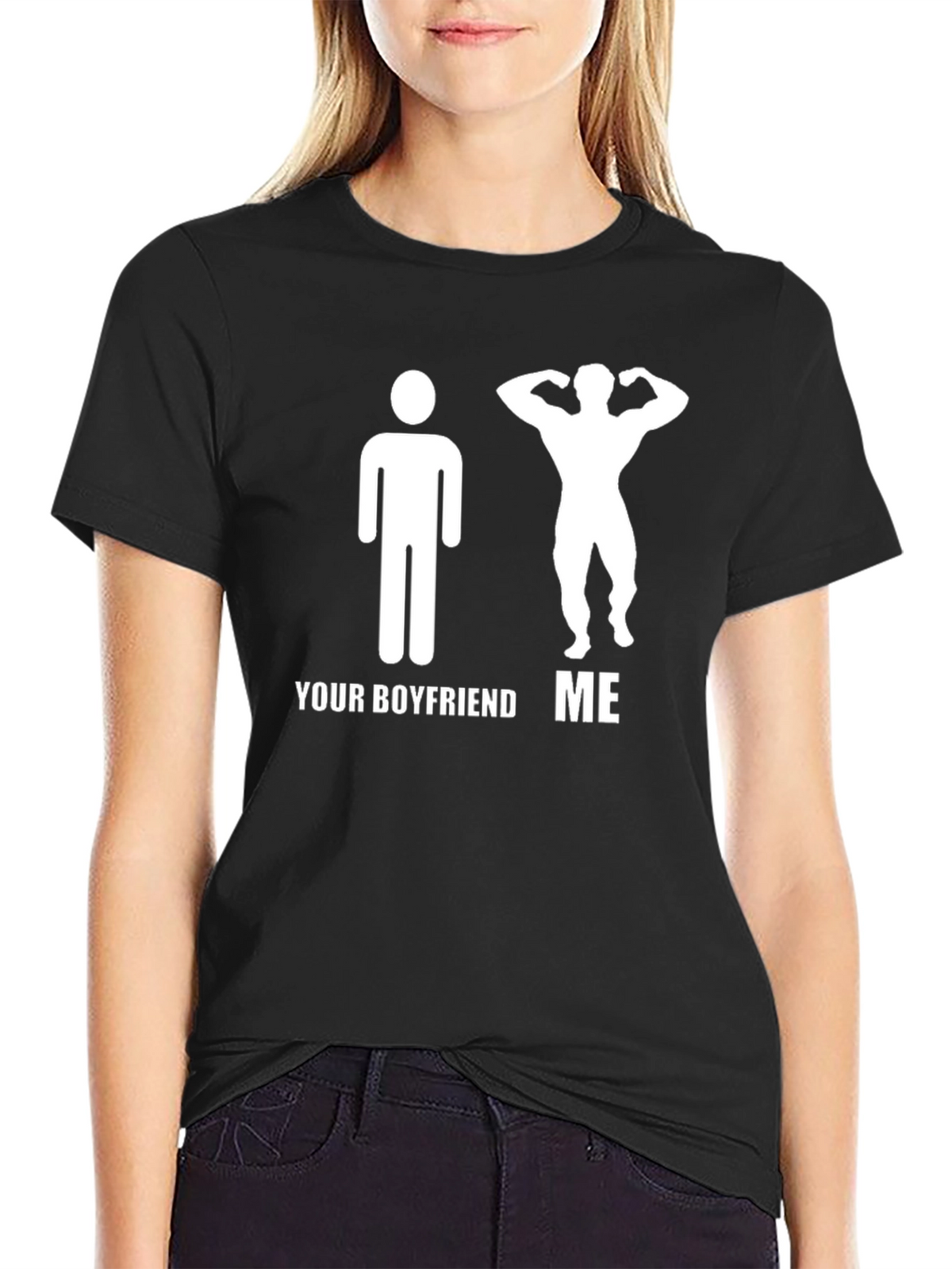 Humorous Your Boyfriend ME Graphic T-Shirt