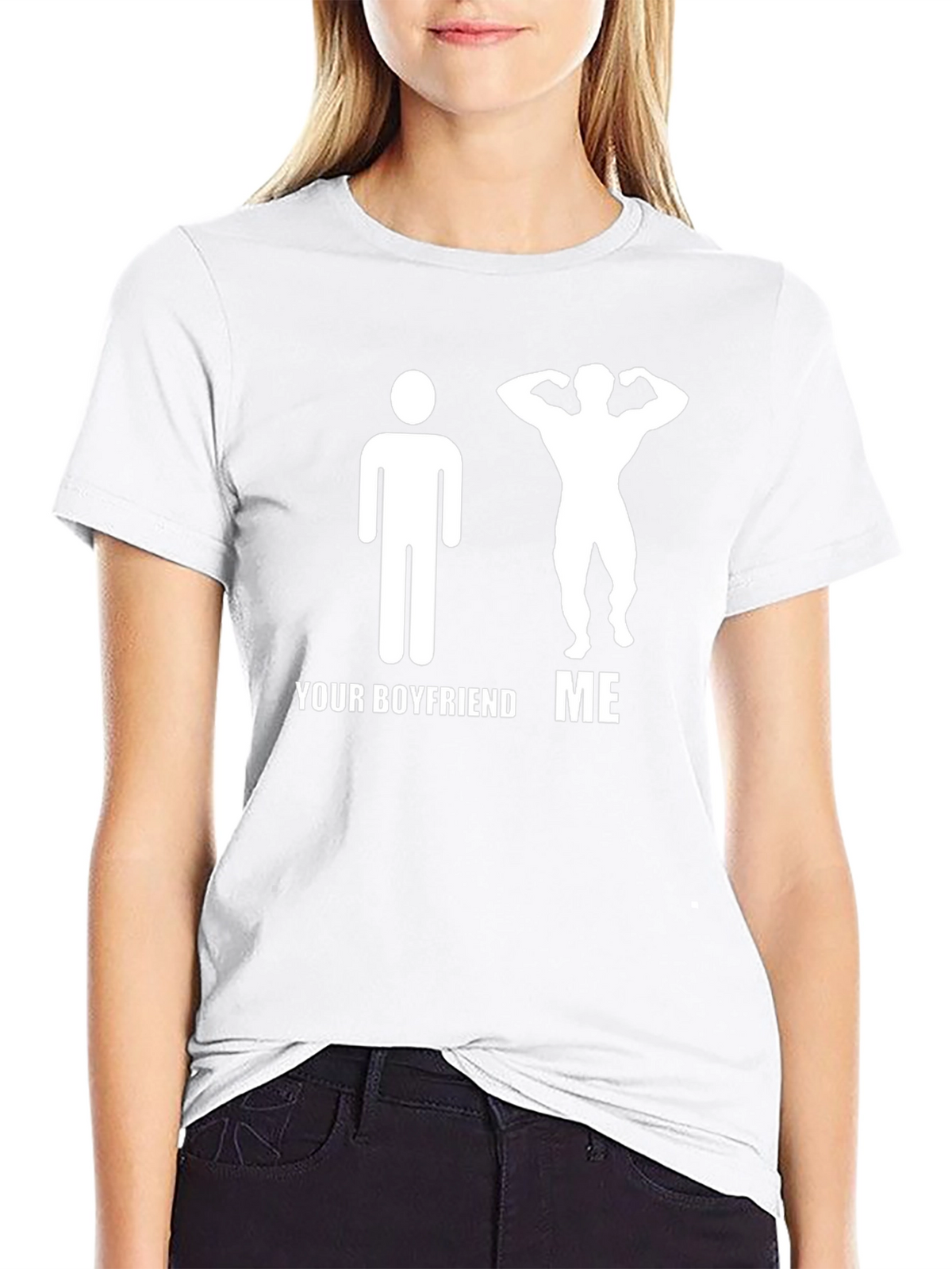 Humorous Your Boyfriend ME Graphic T-Shirt