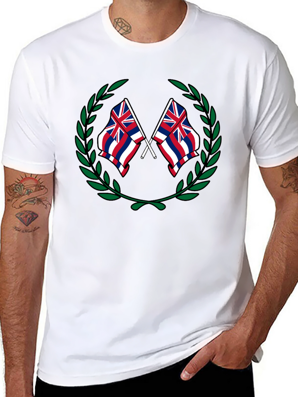 Hawaii Flag Crest Graphic T-Shirt