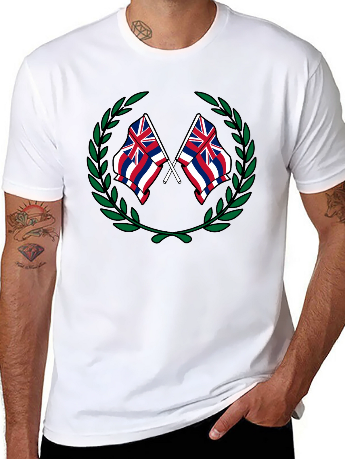 Hawaii Flag Crest Graphic T-Shirt