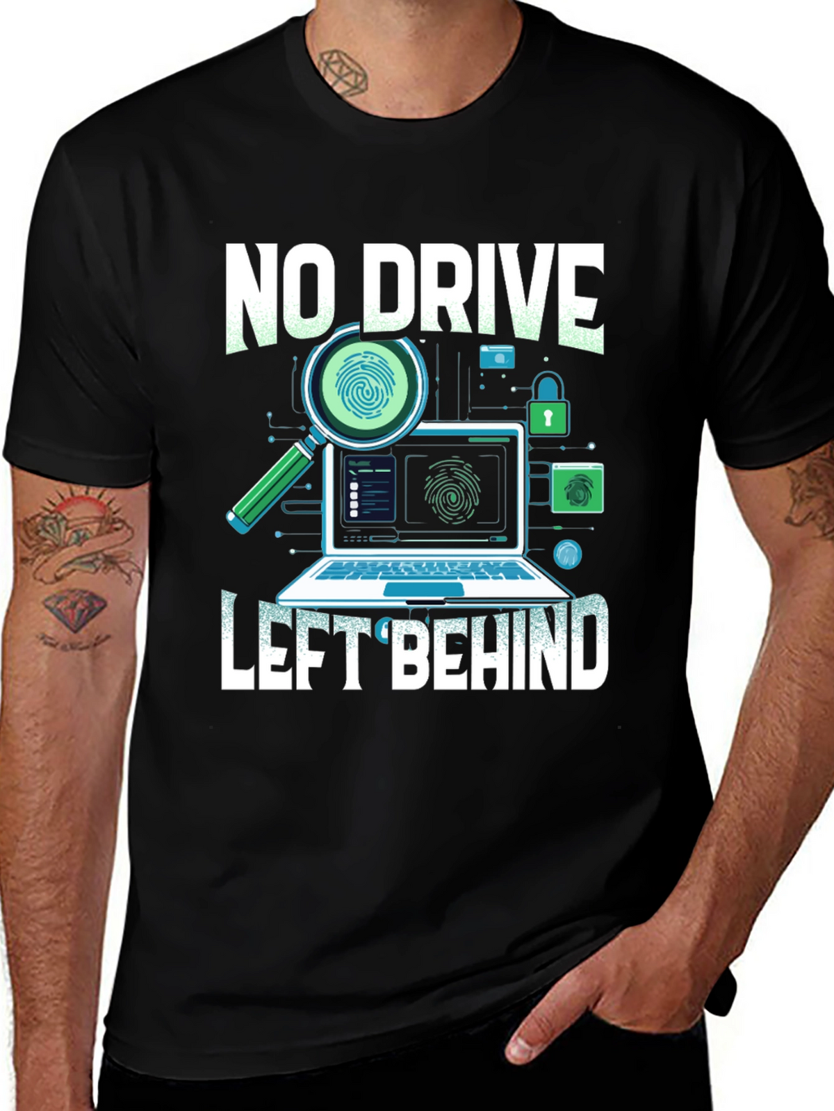 No Drive Left Behind T-Shirt - Cybersecurity Design