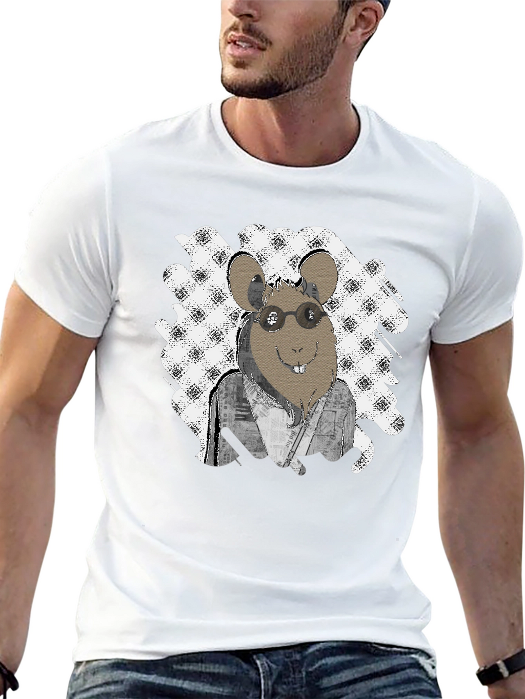 Rat with Glasses T-Shirt - Unique Graphic Tee