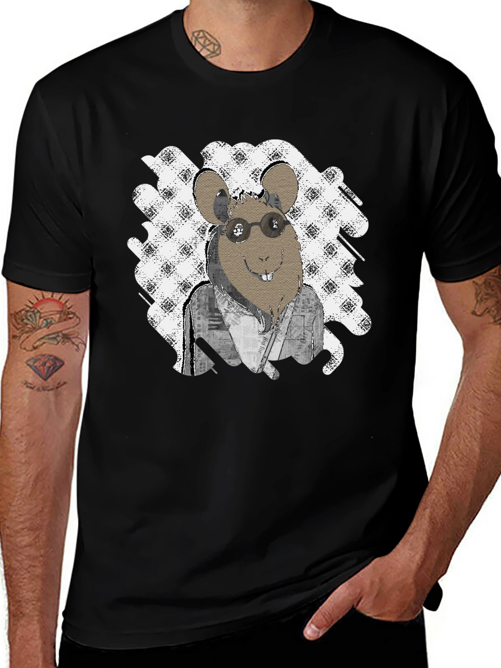 Rat with Glasses T-Shirt - Unique Graphic Tee