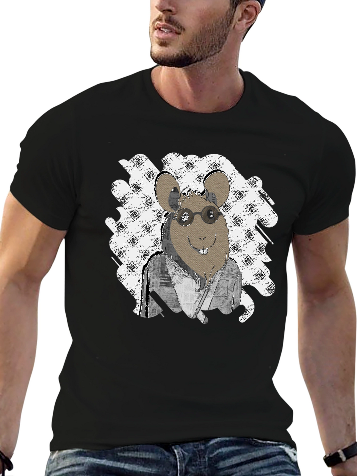 Rat with Glasses T-Shirt - Unique Graphic Tee